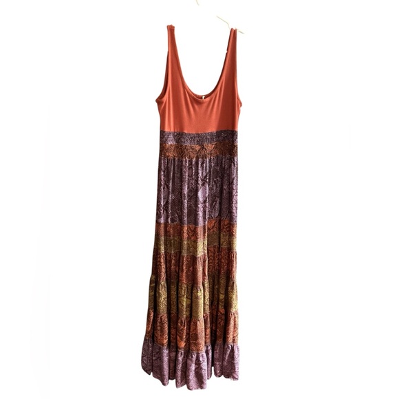 Anthropologie Colima Tiered Maxi Dress M Multicolor‎ Snake Print Boho - Picture 13 of 15